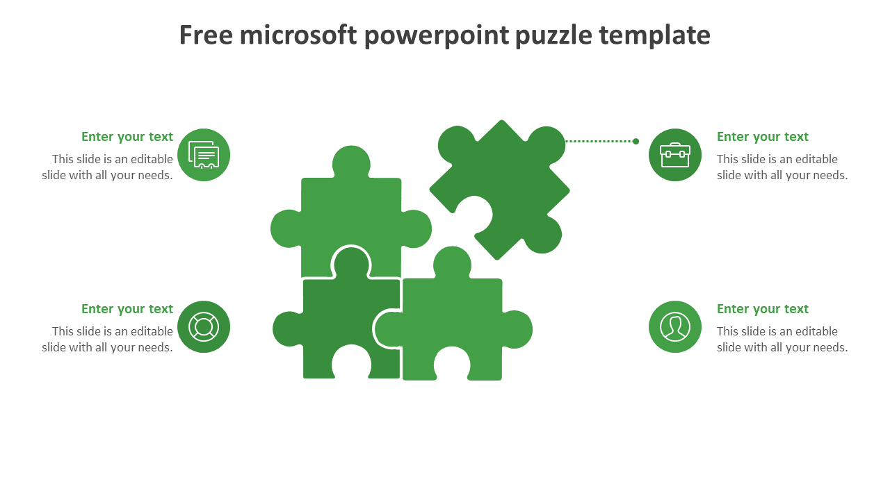 free microsoft powerpoint puzzle template-green